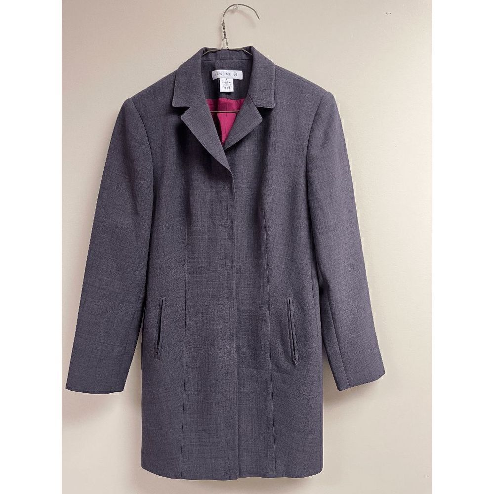 Pursuits Ltd Womens Long Sleeve suit coat Gray Sz 8 100% Polyester